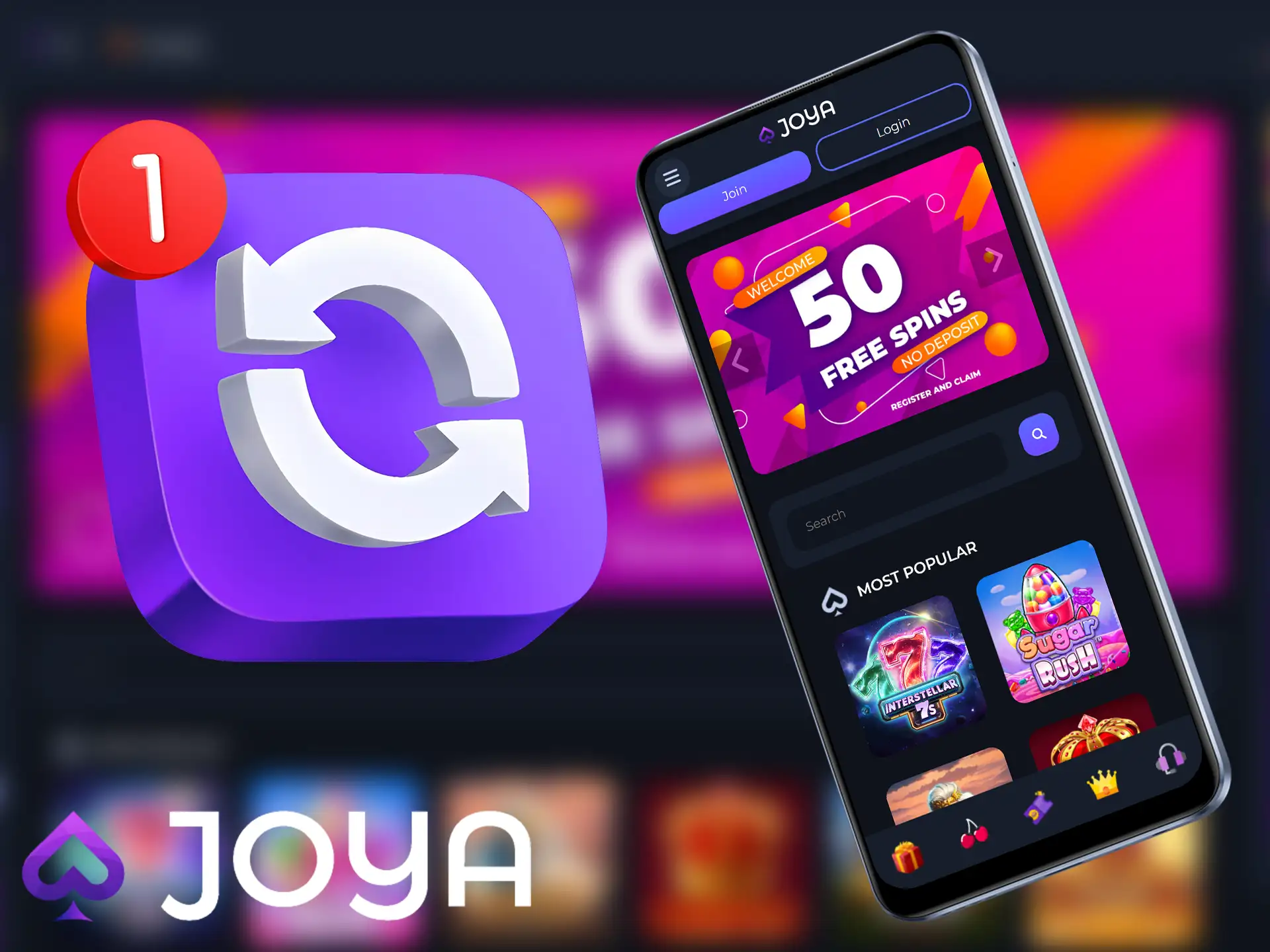 Joya Casino app how to update.