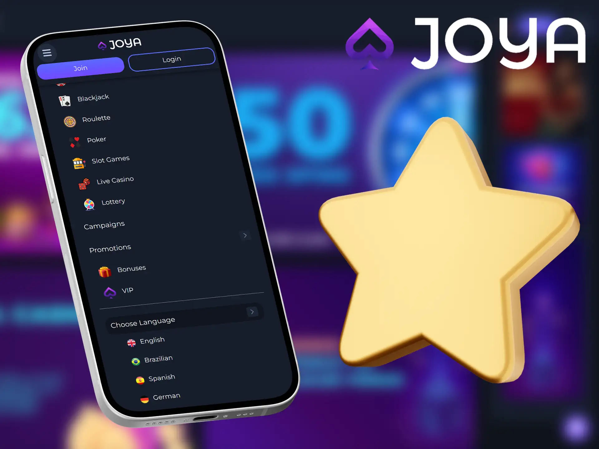 Joya Casino app main benefits.