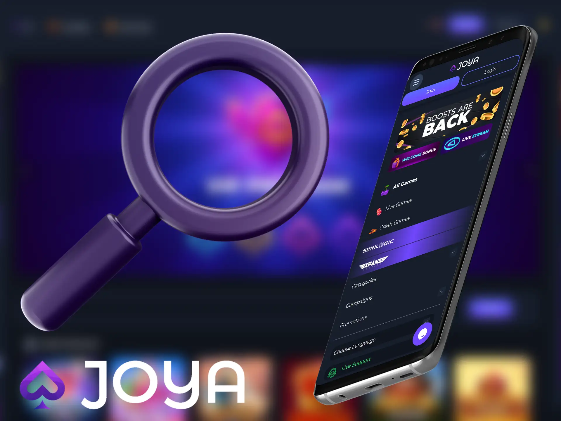 Joya Casino app overview