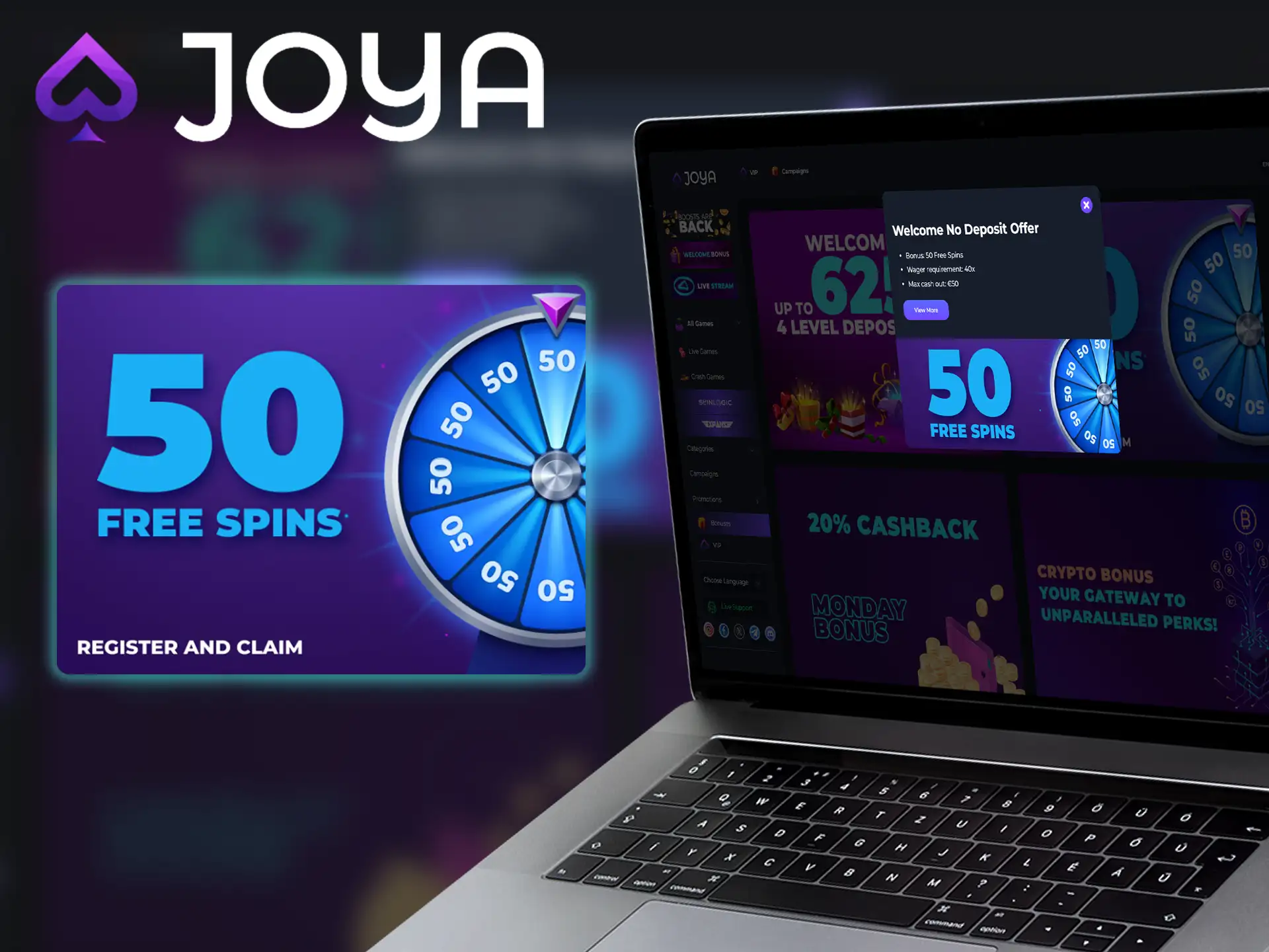 Joya Casino 50 free spins bonus!