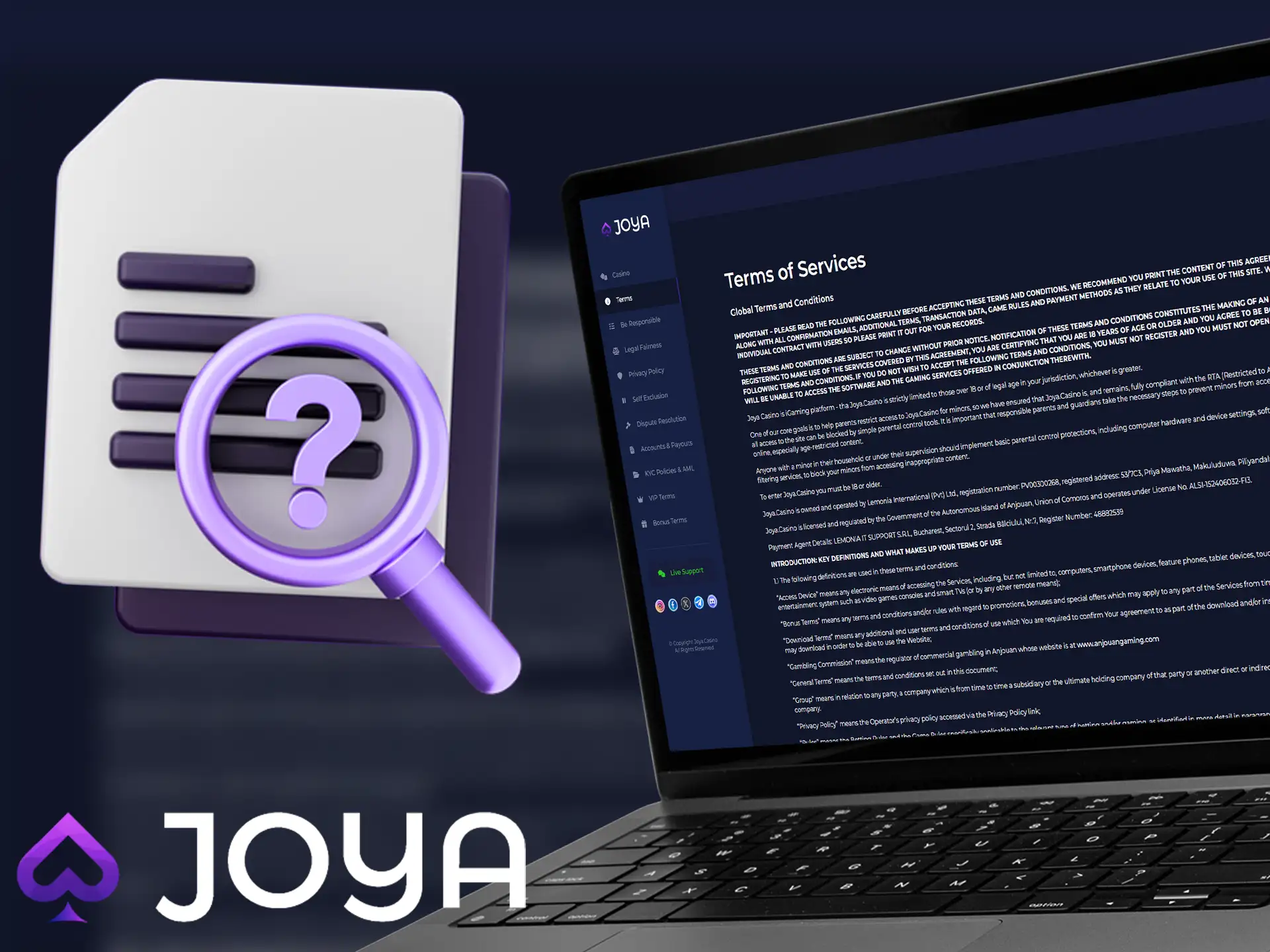 Joya Casino bonuses rules and conditions