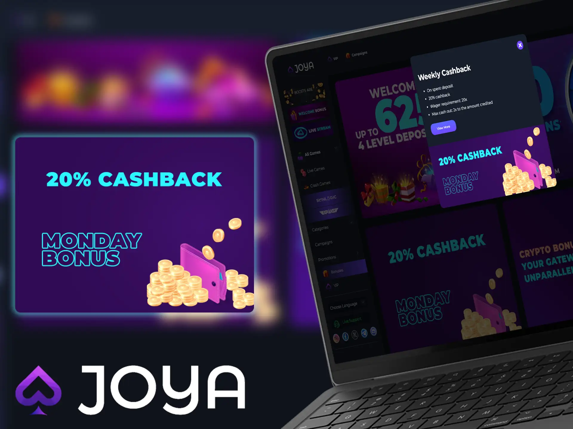 Joya Casino weekly cashback