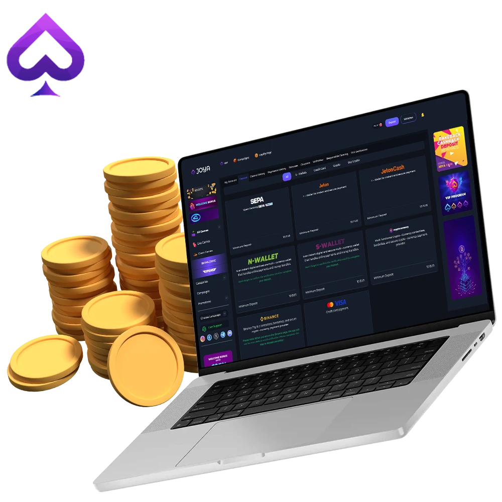 Joya Casino deposit methods.