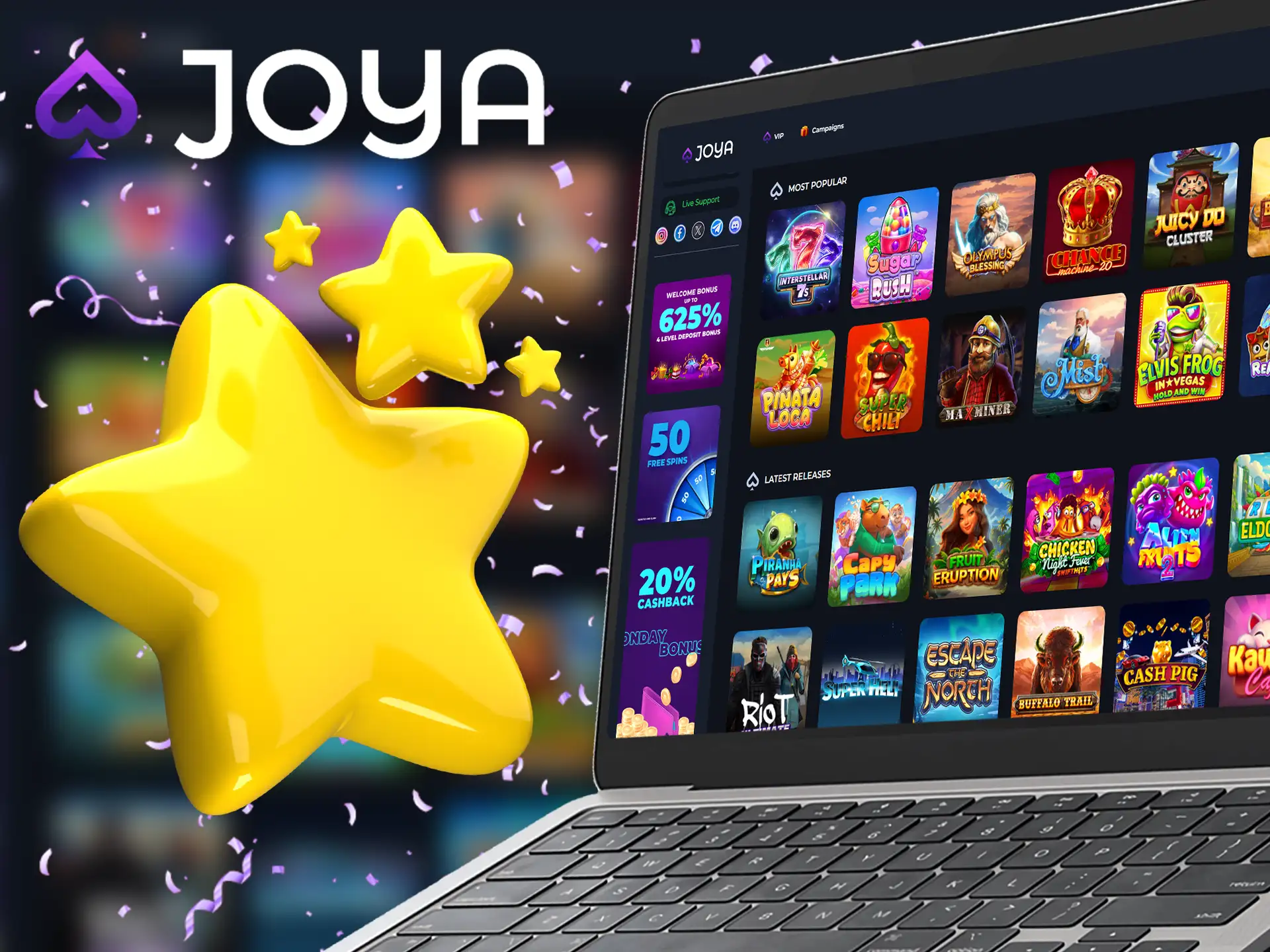 Joya Casino best games.