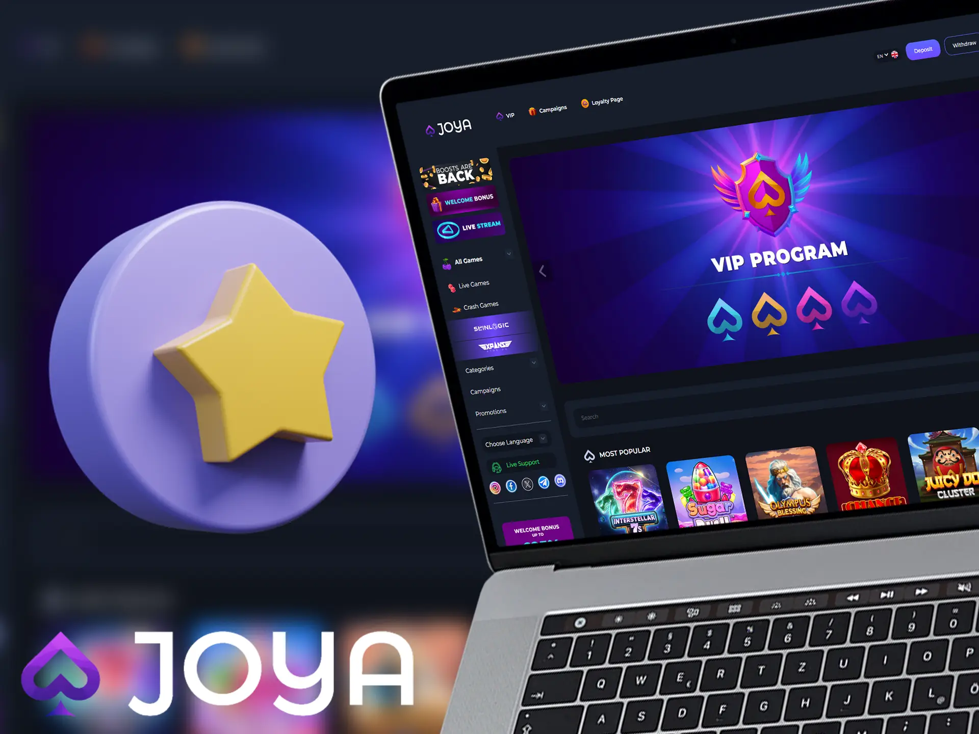 Joya Casino website app