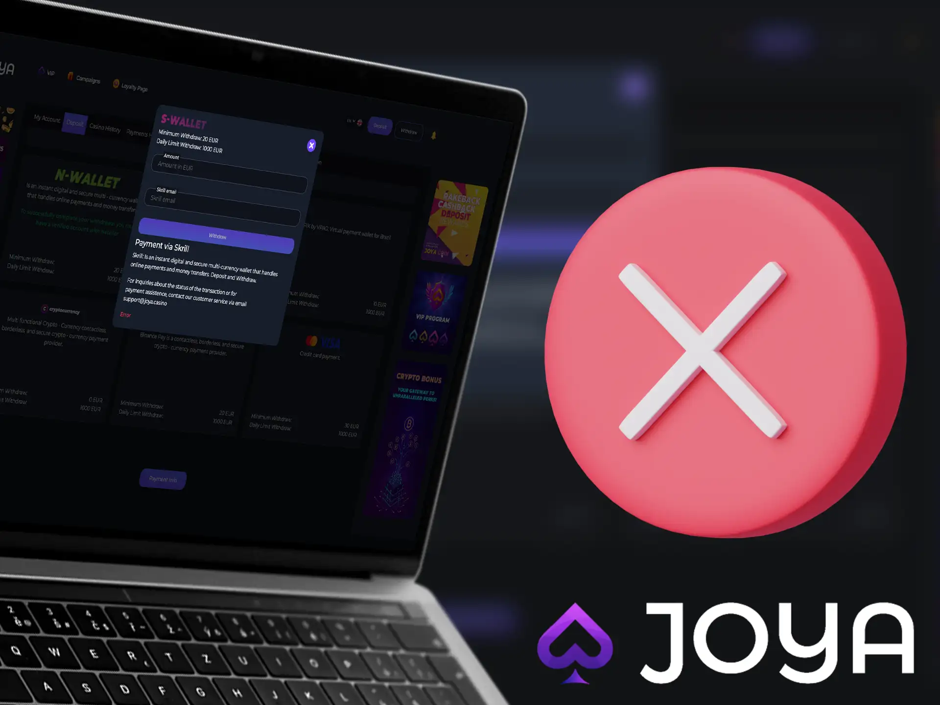 Joya Casino withdrawal issues.